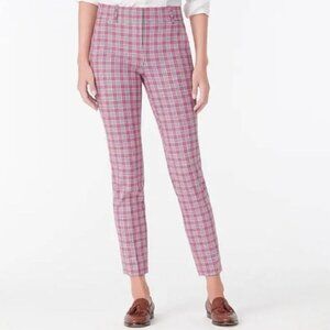 NWT J. Crew Bright Begonia Pink Plaid Cameron Pants 6 Tall 6T